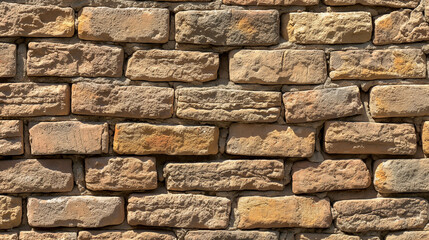 Fototapeta premium A brick wall with a rough texture and a brown color