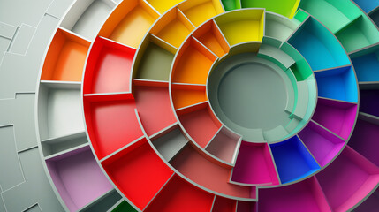 Obraz premium A colorful wheel with many different colored sections