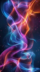 Obraz premium Digital 3D abstract background, smooth curves and vibrant gradients, ample copy space, Generative AI, sleek and innovative design, visually appealing