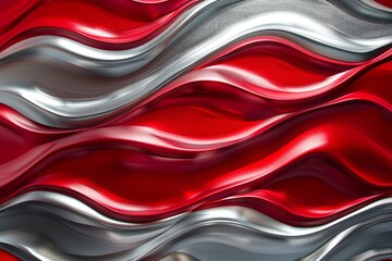 Silver red abstract wavy background created with Generative AI