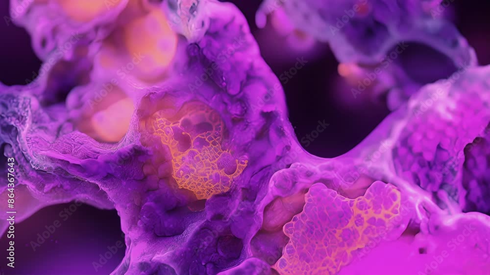 Aufkleber stained histological section depicting a cell with multiple fused mitochondria highlighting their in