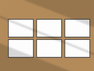 Beige wall with picture frames