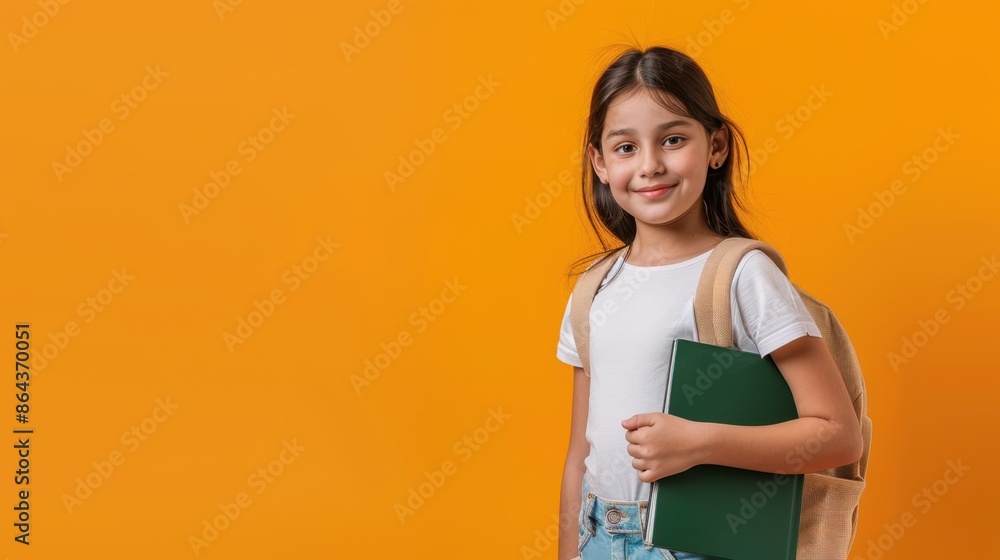 Poster a girl with backpack