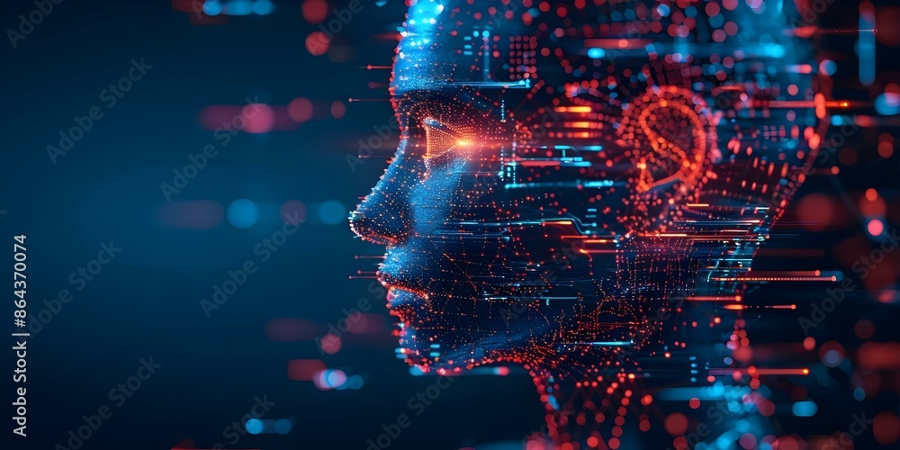 Poster ai agi deep learning machine learning and 3d technology are discussed. concept ai, agi, deep learnin