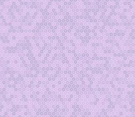 Geometric background featuring hexagon stacked mosaic cells in purple color tones. Seamless pattern with regular hexagon shapes, ideal for tileable vector illustrations.
