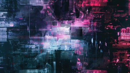 Fototapeta premium Abstract concept graphic element showcasing TV screen glitch noise texture on a background emphasizing art design and digital error effects