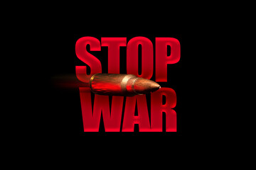 Stop the war. Gun bullet.