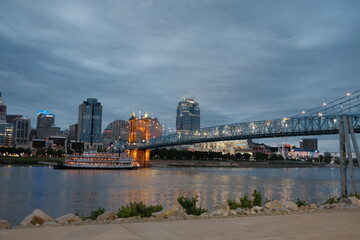 Fototapeta premium city bridge and city skyline
