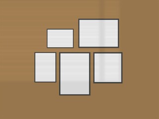 Frame with space for text or image mockup on wall in a room wall