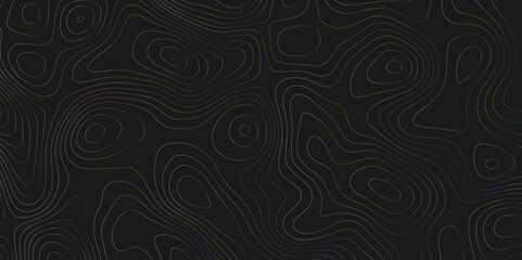Abstract background wavy topographic line map. Contour geography map grid abstract backdrop. Seamless pattern and banner design. Vector illustration.