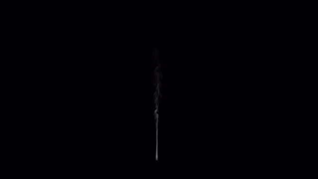 Looping smoke rising as if from a cigarette, cigar or ash tray with ALPHA CHANNEL for transparency, since it's a seamless loop you can make whatever duration you need, 4k 25p