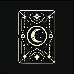 Fototapeta premium Simple Minimalist Geometric Line Art Tarot Card Design Collection