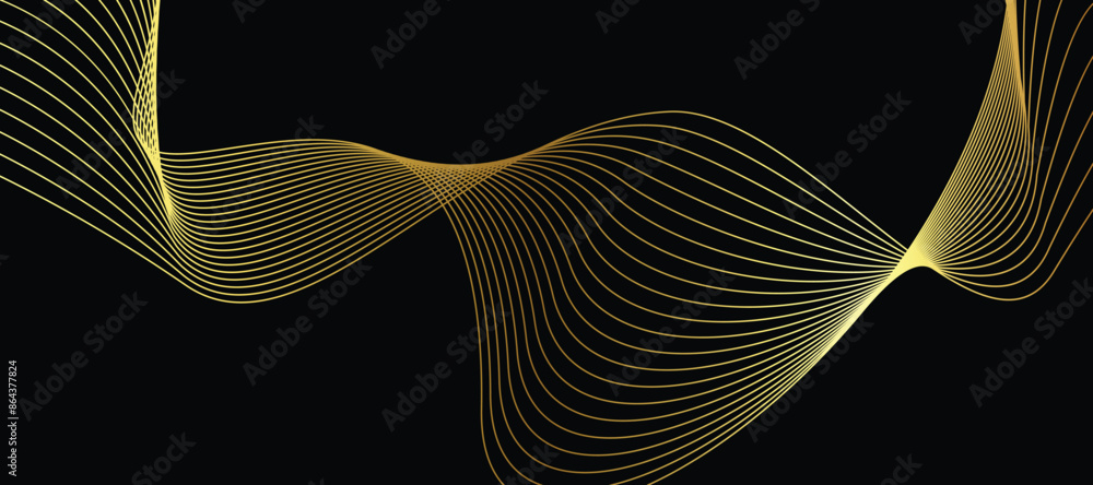 Wall mural abstract black and gold luxury background with abstracts