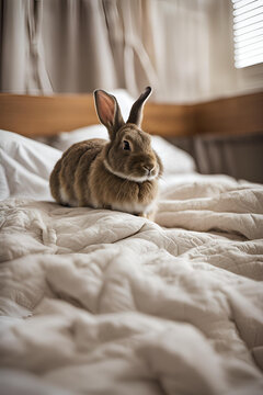 rabbitt on bed