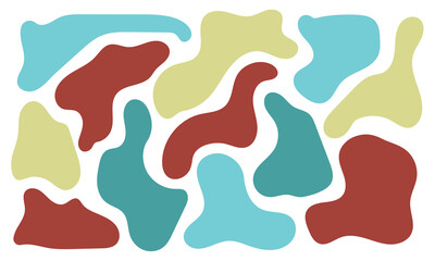 Organic blob shapes. Irregular forms. Asymmetrical flowing liquid circles. Smooth silhouette stones. Collection of isolated vector elements on white background in eps 10.