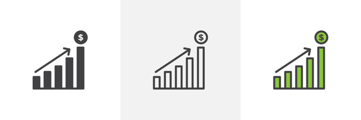 Revenue icon symbol collection on white background.