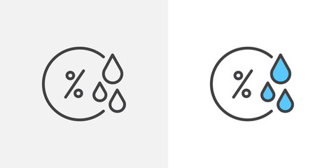 Humidity icon symbol collection on white background.