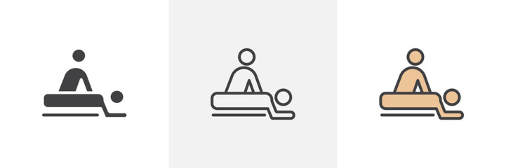 Massage icon symbol collection on white background.