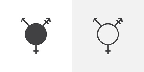 Transgender icon symbol collection on white background.