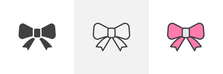 Ribbon icon symbol collection on white background.