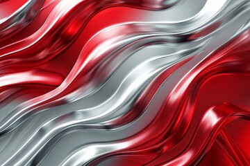 Silver red abstract wavy background created with Generative AI