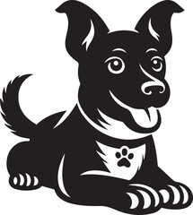 Unleashing Simplicity: A Dog Silhouette, Vector Illustration, Isolated