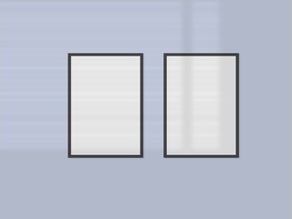 Picture frame on a wall frame. Blank Mockup