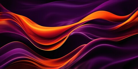 Fototapeta premium Abstract dark purple orange wavy background cover