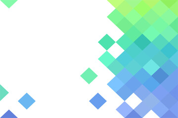 Gradient blue mosaic pixel background with copy space. Gradient abstract tile background. Blue pixel on white background.