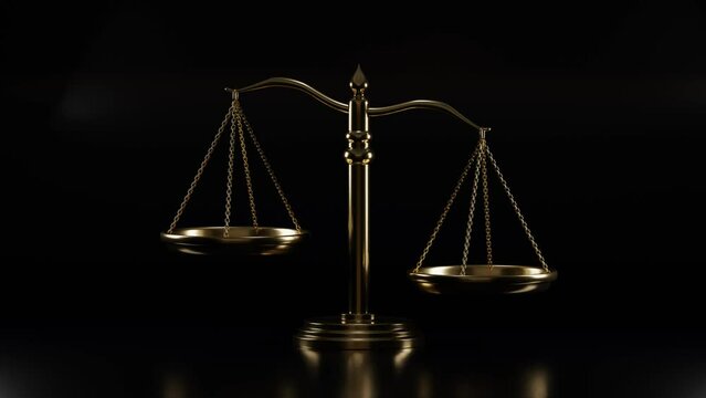 justice scale animation icon 3d render concept of government judicial equal balance