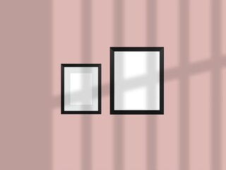 Empty frame on a wall mockup template blank picture frame