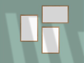 Empty frame on a wall mockup template blank picture frame