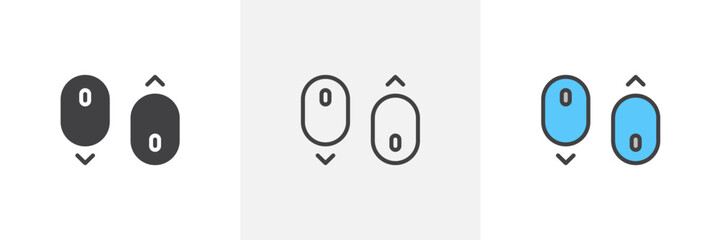 Scroll down up icon symbol collection on white background. © iconic