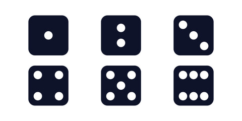 Dice vector icon set. Dice gambling roll illustration vector. DICE ludo icon