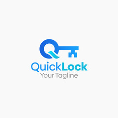 Quick Lock Logo Vector Template Design. Good for Business, Start up, Agency, and Organization