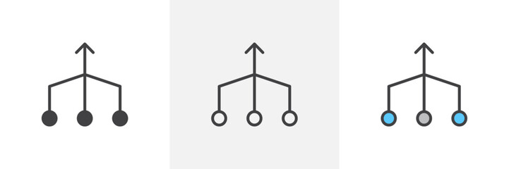 Consolidation icon symbol collection on white background.