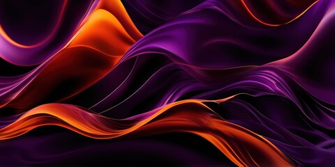 Obraz premium Abstract dark purple orange wavy background cover