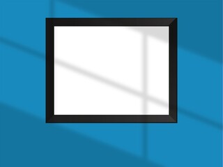 Simple picture photo poster frame mockup on wall