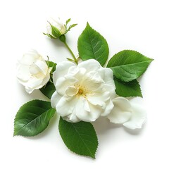 Naklejka premium White Rose Extract isolate on white background