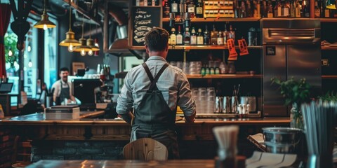 Fototapeta premium bartender at the bar counter