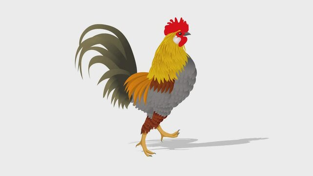 Cock walking animation