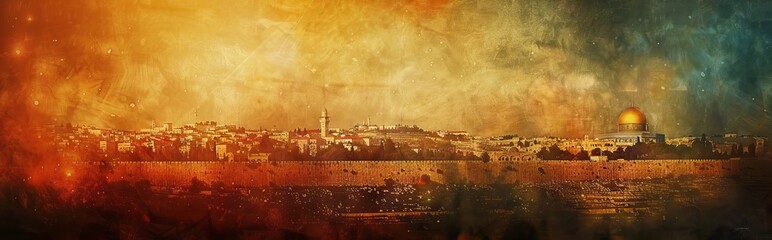 Obraz premium photo collage with an ancient city. Budabest,. Paper texture. AI generated illustration
