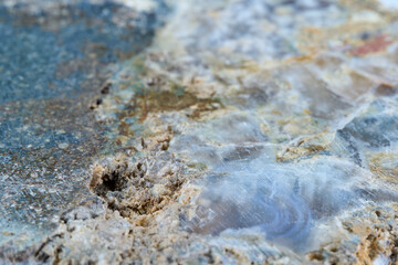 天然石で作られたプレートのクローズアップ