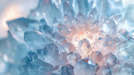 Crystalline Beauty A mesmerizing macro-level rendering captures the intricate details of a crystalline ice sphere, showcasing the breathtaking beauty of nature