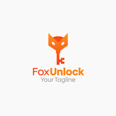 Fox Unlock Logo Vector Template Design. Good for Business, Start up, Agency, and Organization
