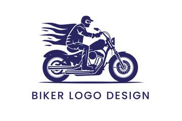 motorcycle rider silhouette Logo Vector Sublimation Design