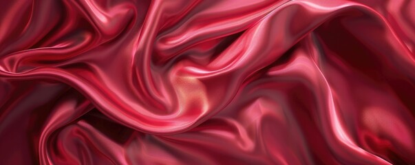 Luxury Red Satin Fabric Background. Smooth, Flowing Drapes for Fashion, Texture, and Design Concepts