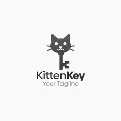 Kitten Key Logo Vector Template Design. Good for Business, Start up, Agency, and Organization