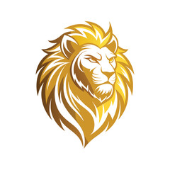 Golden Lion Head Logo vector