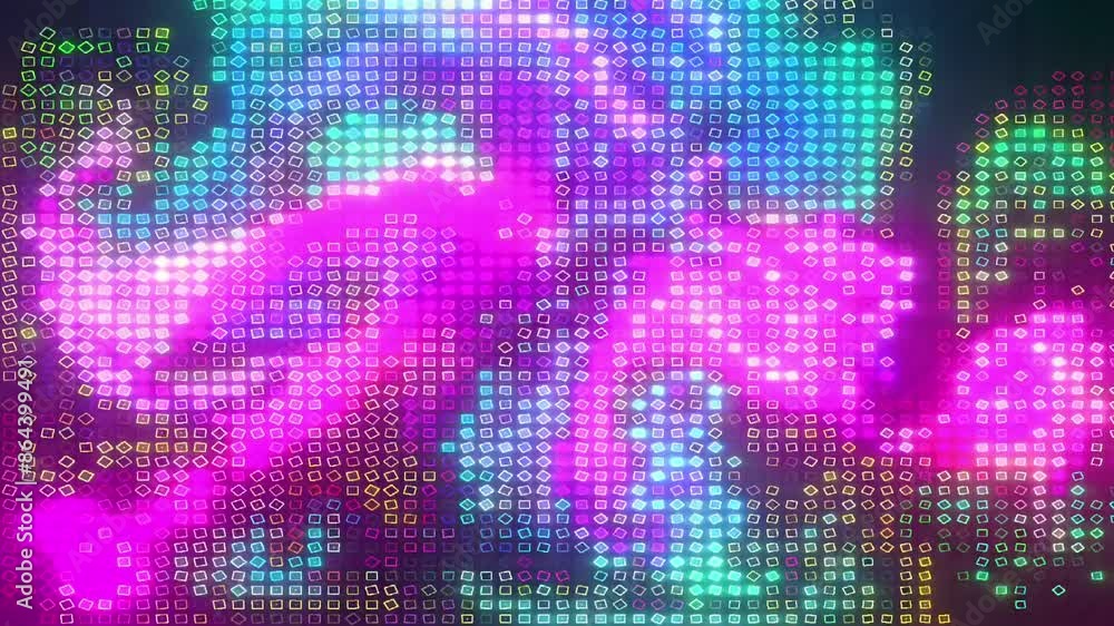 Poster Vibrant abstract colorful pixels with flows